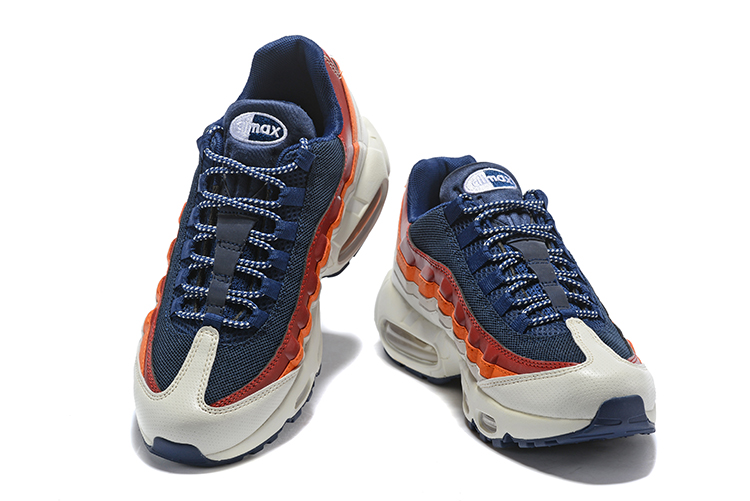 New Nike Air Max 95 White Blue Orange - Click Image to Close